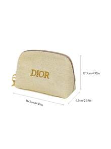 Dior 奢华金色材质化妆包礼盒套装，饰有金色箔印标志，采用高端面料，节日生日礼物，限量版女士化妆包 - 金色 - 查看 5