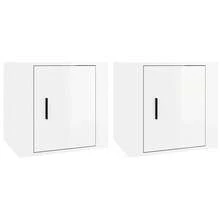 vidaXL Nachttische 2 Stk. Hochglanz-Weiß 50x39x47 Cm - Bianco - Visualizzare 2