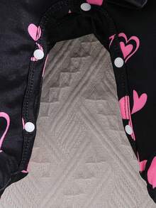 Conjunto de 3 piezas de mono para bebé recién nacido niña con estampado de cabeza de gato y corazón - Negro - Ver 6