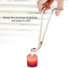 ZJchao Cortador de mecha de vela, acero inoxidable Wick Trimmer Scissor Cutter para Cortar mechas gastadas Tijeras para pabilo extender vela cortador de tijeras para cortar mechas de vela(Gold) - Dorado - Ver 4