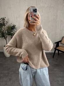 Femmes Décontracté Ample Lâche Laine De Base Pull, Vêtements D'hiver Pour Femmes, Automne/Hiver