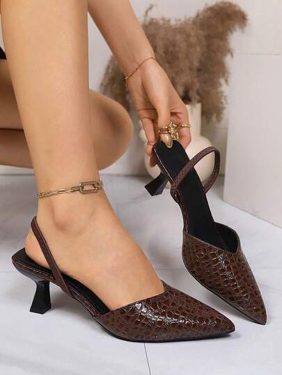 Girl's Pointed Toe Low Heel Sandals, Retro Elegant Design Suitable For Dates, Commuting, Light Social Occasions, Shopping, Girl's Pointed Toe Closed Toe Stiletto High Heel Sandals, Sexy Elegant Design Suitable For Special Occasions