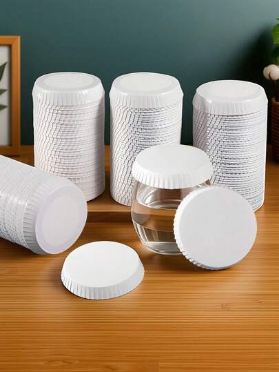 50/100/200 件一次性纸杯盖，水杯和咖啡杯防尘盖，适用于家庭、酒店等