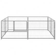 vidaXL Hundezwinger Silbern 4 M² Stahl - Silver - View 3