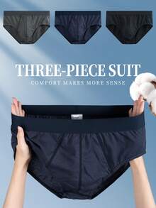 3条装 男士100%纯棉多色日常休闲三角裤 - 彩色 - 查看 3