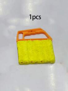 2 pezzi Spazzola per la pulizia di tende a lamelle a 7 denti, pulitore per tende e finestre, panno in microfibra lavabile e rimovibile per la raccolta della polvere, adatto per tende, condizionatori d'aria, tende da sole, rivestimenti e ventole di auto