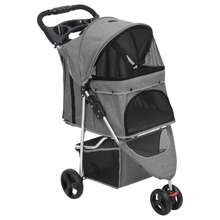 vidaXL Faltbarer Hundewagen Grau 80x46x98 Cm Aus Oxford-Gewebe - Grey - View 1