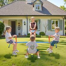 Kids Seesaw, 110 Lbs Load Capacity Per Seat, Sit And Spin Teeter Totter With 4-Prong Support Legs, Kids Outdoor Playground Equipment, Swiveling 360 Degrees Rotating For Children Aged 3+, 4 Seats - 110 lbs - 查看 1