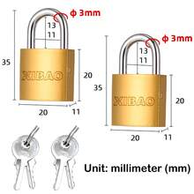 1 cái/2 cái Ổ khóa gia dụng bằng đồng giả, Khóa chống trộm đa chức năng, Khóa đơn có 2 chìa khóa, Thích hợp cho cửa điều khiển bằng chìa khóa, Tủ đựng đồ trong phòng tập thể dục, Móc khóa, Hộp đựng dụng cụ, Ba lô - Vàng - Xem 12