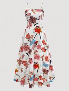 两件套女士优雅碎花雪纺连衣裙和外套套装，浪漫约会、度假春夏装扮 - 彩色 - 查看 8