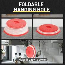 1PC Microwave Splatter Cover & Silicone Mat – Collapsible, Vented, Reusable Food Guard,Microwave Lid With Handle Tray-Resistant Trivet For Pots, Pans, And Kitchen Counter - Xám - Xem 4