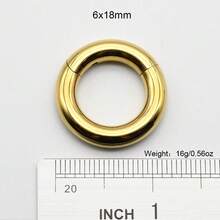 1 Piece Large Gauge Septum Clicker 10mm-2mm 12G Round Smooth 316L Stainless Steel Earplugs Piercing Single Hinged Clicker Segment Hoop Ring Big Nose Piercing Punk Ear Expander Septum Piercing Segment Clicker Rings Earweight Body Jewelry - Gold Nose Ring - View 51