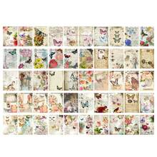 100 piezas/Libro Papel con patrón floral vintage, Papel de la serie Eco floral vintage, 100 hojas - Ideal para manualidades de scrapbooking y diario, papelería de escritura, papel para scrapbooking
