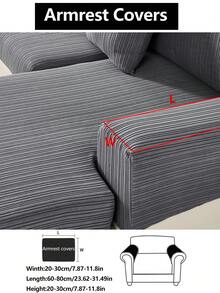 1pc Stretch Thickened Warm Sofa Cover, Non-Slip Full Coverage Sofa Seat Cover, Suitable For All Seasons, Fabric Thickened Sofa Slipcover, Machine Washable, Pet Friendly, Protects Sofa, Adjustable For Corner Sofa, Applicable To Bedroom, Office, Living Room Combination And L-Shaped Sofa Blanket And 1/2/3/4 Seat Covers - Dark Grey - View 18