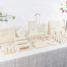 1 Stylish Solid Wood Diagonal Display Stand - Fabric Bracket For Collarbone Chain Jewelry - Window Jewelry Array Display Prop For Decoration