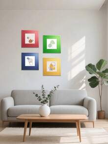 1个/3个彩虹系列彩色卡纸相框，尺寸分别为6英寸、7英寸、8英寸、10英寸、12英寸，适合装饰画廊墙或客厅墙面，可用作情人节或教师节礼物，不含相纸，也可用于生日、毕业典礼等场合。 - 彩色 - 查看 5