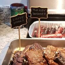 10pcs Wooden Mini Chalkboard Signs With Stands, Suitable For Buffet Food Labeling, Table Price Display, Wedding, Birthday Party And Special Event Decoration - Wood Color - View 4