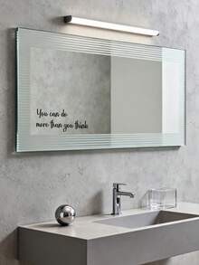 1/2Pcs Inspirational "You Can Do More Than You Think" Mirror Decal Set – Gloss Wall Sticker | Self-Adhesive Motivational Empowerment Quote, Home Decor Accessory For Bathroom & Bedroom - Multicolor - View 1