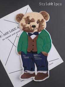 1 件/套卡通棕熊刺绣补丁，独特设计，适合 DIY 服装和配饰、牛仔裤、连衣裙、可爱刺绣贴花 - 彩色 - 查看 20