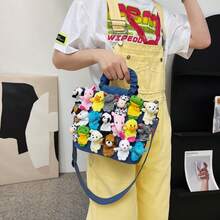 Fashionable And Cute Denim Dual-Purpose Handbag, Suitable For Daily Commuting And Holiday Gifts - 藍色 - 查看 2