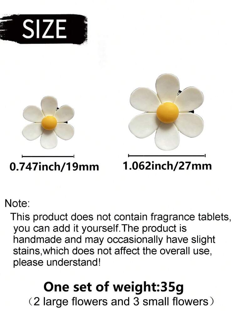 5pcs Flower Decor Car Air Outlet Ornament - Multicolor - View 3