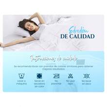 KingnetStore - Edredón Acolchado para Cama de 90 105 135 150 180 - Relleno Nórdico 300 gr/m² Abundante + Tela 100% Suave Microfibra Cepillada 80 g/m² con Costura de Caja - Edredón Cálido Confortable y bien Rellenado - Cama 105 (180x220 CM) - Ver 9