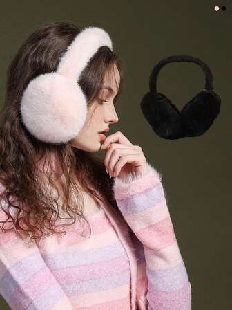 1 pieza Orejeras para mujer, cubierta de oreja cálida, orejeras esponjosas de moda y versátiles, protección de oído cálida para ciclismo al aire libre contra el frío, adecuada para la vida diaria, unisex con color de forro aleatorio de las orejeras