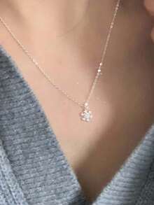 1件锆石雪花项链，圣诞雪花锁骨链，秋冬促销，优雅百搭，适合日常作为圣诞礼物 - 1 - 查看 5