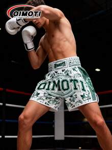 OIMOTI Pantalon de boxe ample jaune tigre, pantalon de fitness, de course, de boxe et d'entraînement MMA pour hommes, pantalon de gym super extensible