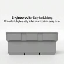 Combo Bandejas de silicona para cubitos de hielo - Bola de hielo esfrica y moldes cuadrados grandes para cubitos de hielo - Negro - gris - Ver 6