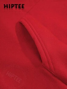 [Cotton Blend Hoodie] Vintage North Carolina Hooded Sweatshirt, Cozy Fall & Winter Style Long Sleeve Top, Retro Sportwear, Casual Logo Shirt-Unisex Wo - 紅色 - 查看 4