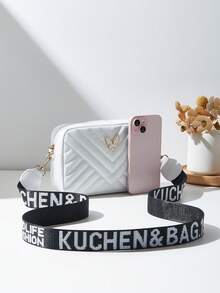 1pc Girls' Fashion Mini Square Crossbody Bag, Shoulder Bag Coin Purse, Embroidered Butterfly Versatile Minimalist Style, Ideal Gift Choice (Random Ombre Color)