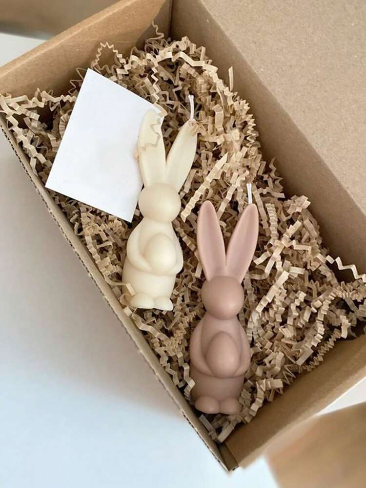 Rabbit Ear & Heart Shaped & Egg Shaped Candle Mold, Easter Decoration 3D Rabbit Egg Candle Silicone Mold, Reusable High Temperature Resistant Silicone Mold For DIY Scented Candle Decoration, Plaster Diffuser, Resin Casting And More, Suitable For Holiday Celebration, Meditation And Home Decor - White - View 5