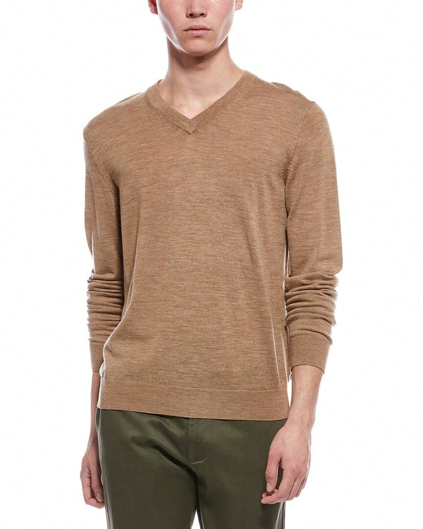 Bruno Magli Wool V-Neck Sweater - màu nâu - Xem 1