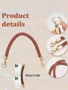 2条编织仿皮表带，配金色弹簧扣，可DIY手提包链条表带、腕带、礼盒装饰表带、便携钱包表带、编织工艺手提包手柄替换件、DIY手提包制作、送给爱人、亲戚、朋友、同学、同事、老师的礼物 - 彩色 - 查看 6