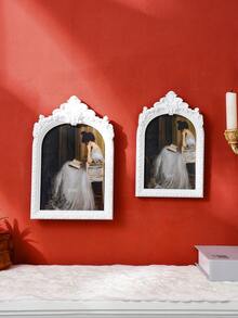 1个复古黑白拱形花卉装饰相框，复古欧式温馨家居桌面装饰照片展示框，适用于照片展示、家居装饰和摄影道具 - 彩色 - 查看 10