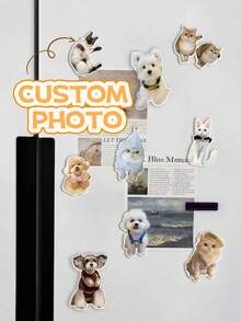 1pc Custom Fridge Magnet, Personalized With Your Pet Photo, Perfect For Christmas Gifts/Keepsakes, Suitable For Home Decor/Kitchen Ornament, Ideal For Pet Owners/Lovers/Gift Shoppers, Perfect For 2025 Christmas - Multicolor - View 2