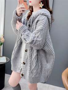 Plus Size Cardigans - 灰色 - 查看 6