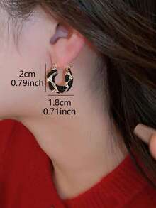 一对复古法式优雅多功能奢华高端时尚小众个性化圆形耳环，女士秋冬穿搭必备单品 - 多色5 - 查看 4