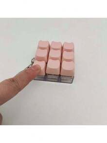 猫形钥匙扣减压指尖玩具，机械键盘开关测试器，钥匙扣，桌面装饰，手机挂饰，创意新奇抗焦虑指尖玩具，手机配件