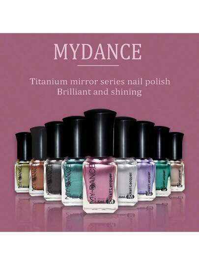 Mirror Titanium Gloss Nail Polish Three-Bottle Set Elegant Metallic Texture Quick Drying Long-Lasting White Hypoallergenic, Lead-Free And Alcohol-Free Liquid Suitable For Women And Adults High-End And Exquisite Girls