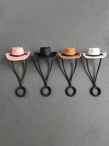 Silicone Creative Hat Straw Covers Cap - Compatible With Stanley Cup 30 40 Oz, With Pink Straw,Cute Funny Tumbler Straw Topper Accessories ,For Man & Woman Gift,Straw Tips Cover, Reusable Straw Toppers, Silicone Cartoon Cowboy Hat Straw Sleeve Caps, Decorative Straw Caps, For Party,Friends Gathering, Dustproof Straw Covers For Cup, Party Supplies, Cup Decor Accessary - 彩色 - 查看 2