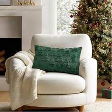 1 件装圣诞树装饰枕套，柔软蓬松奢华抱枕套，适用于卧室、沙发、圣诞节、冬季家居装饰 - 綠色 - 查看 6