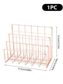1/2pcs Industrial Style 3-Tier Metal Bookshelf - Modern Desktop Storage Rack, Sturdy And Durable, Suitable For Home, Office, Library Organization, Space-Saving, Can Be Used As Bookshelf And Magazine Rack - Multicolor - View 18