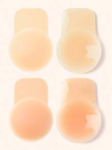 vfvQueen 1 Piece Of Plus Size Invisible Adhesive Bra, Seamless Silicone Large Cup Bra, With Push-Up And Lift-Up Functions, Women's Underwear Accessories, Featuring A Front Band Closure Design. 1 Pair Of Plus Size Invisible Lift-Up Chest Pads, Seamless Self-Adhesive Lift-Up Breast Pads, Strapless And Backless, With Streamlined Shape And Smooth Texture. - Multicolor - View 3