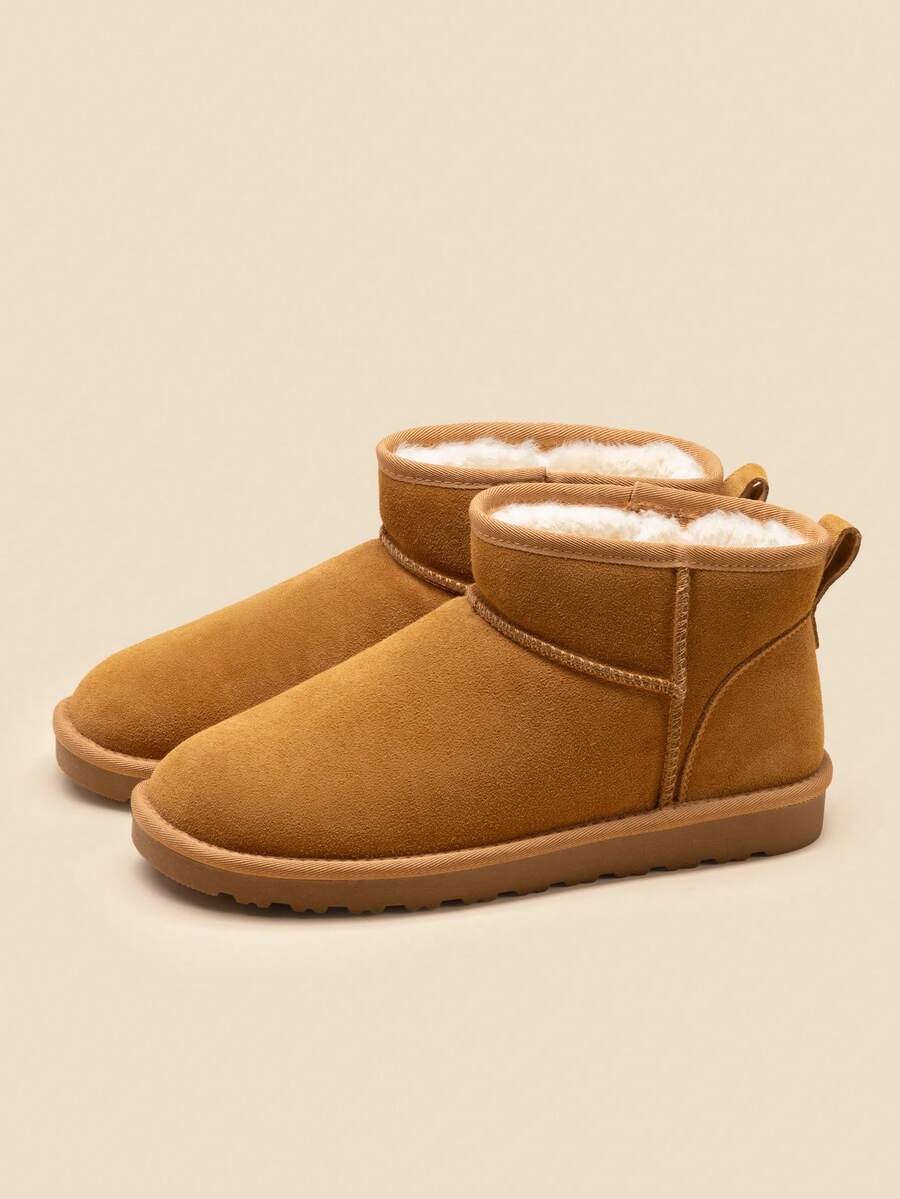 Men's Winter Boots Cozy Suede Leather Warm Fuzzy Lining Outdoor Comfort Cold Weather Casual