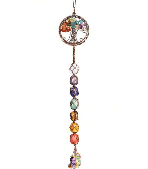 Gemstones Healing Feng Shui Crystals Window Car Drations Hanging Ornament For Home Dr Party Drï¼ˆTree-7 Chakra 1ï¼‰,26650606