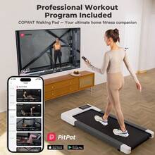 LACUFFY Treadmill Quiet Under Desk Treadmill For Home Use Remote Control & App-Enabled No Assembly Required Fitness Data RecordingTreadmill Desk Max 159 Kg App Control Walking Pad With AI Accompaniment - UK Plug(220-240V) - View 5