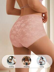 5 Quần lót họa tiết hoa cạp cao cho nữ, vừa vặn thoải mái, mềm mại và thân thiện với da, quà tặng lý tưởng cho ngày lễ - Nhiều màu - Xem 3