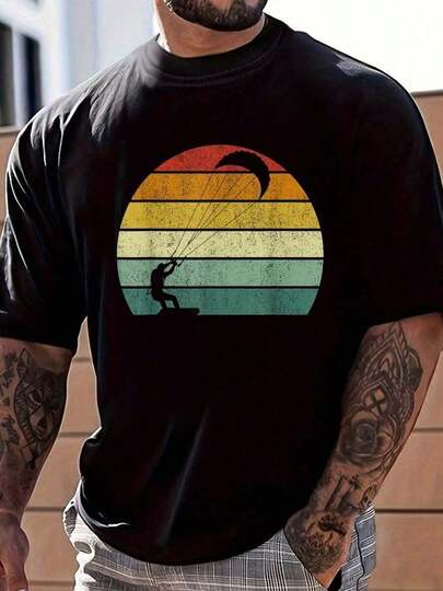 100% Algodón Vintage Retro Camiseta de Kiteboarding Kitesurf Regalo Camiseta Gráfica para Mujeres y Hombres Tops Casuales Moda Camiseta de Manga Corta 100% Algodón Pesado Sudadera